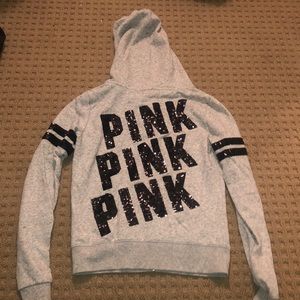 Victoria Secret Pink Sequenced Zip Up